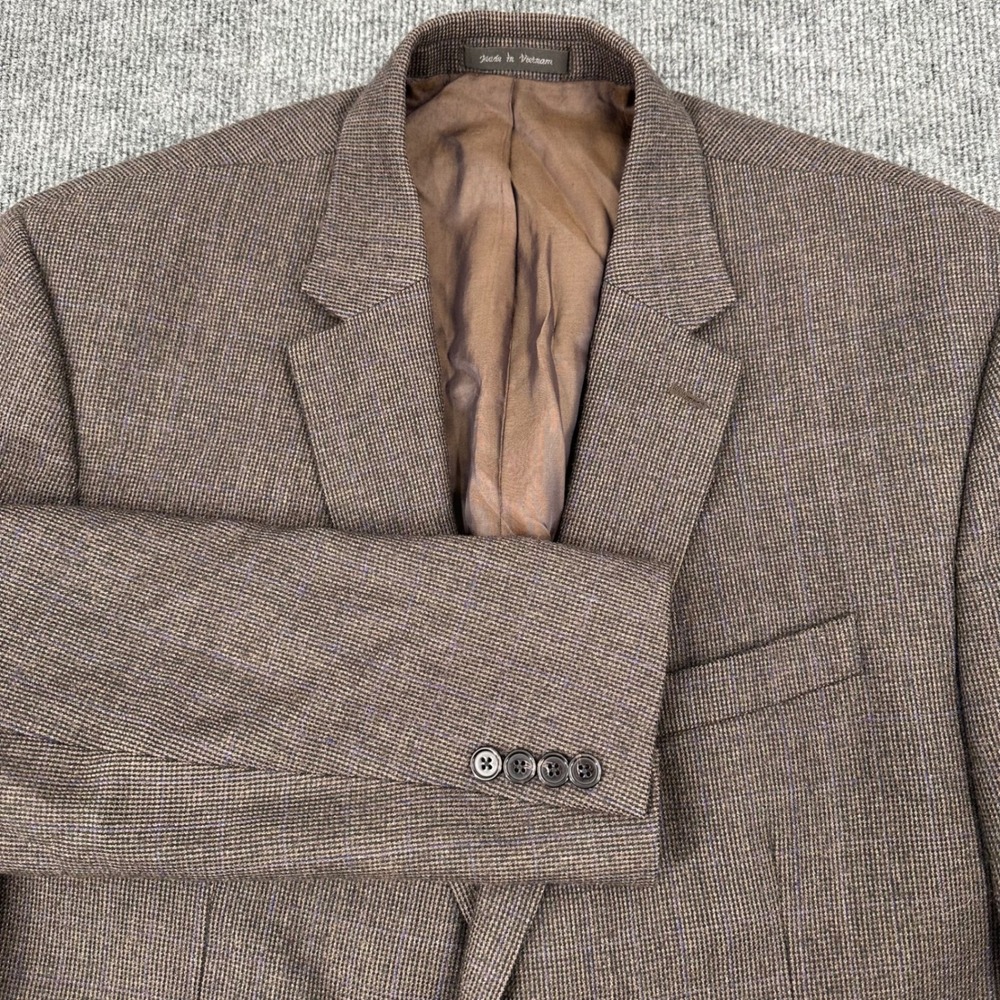 Lauren Ralph Lauren Blazer Mens 44R Plaid Brown Modern Business